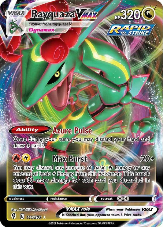 Rayquaza VMAX 111  - Holofoil SWSH07 Evolving Skies - Ultra Rare
