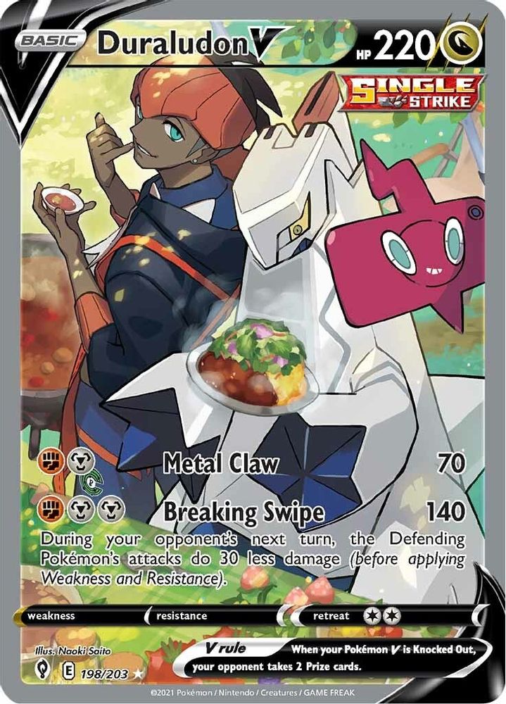 Duraludon V (Alternate Full Art) 198  - Holofoil SWSH07 Evolving Skies - Ultra Rare