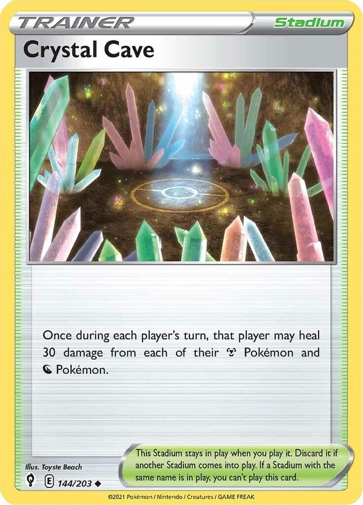 Crystal Cave 144  - Reverse Holofoil SWSH07 Evolving Skies - Uncommon