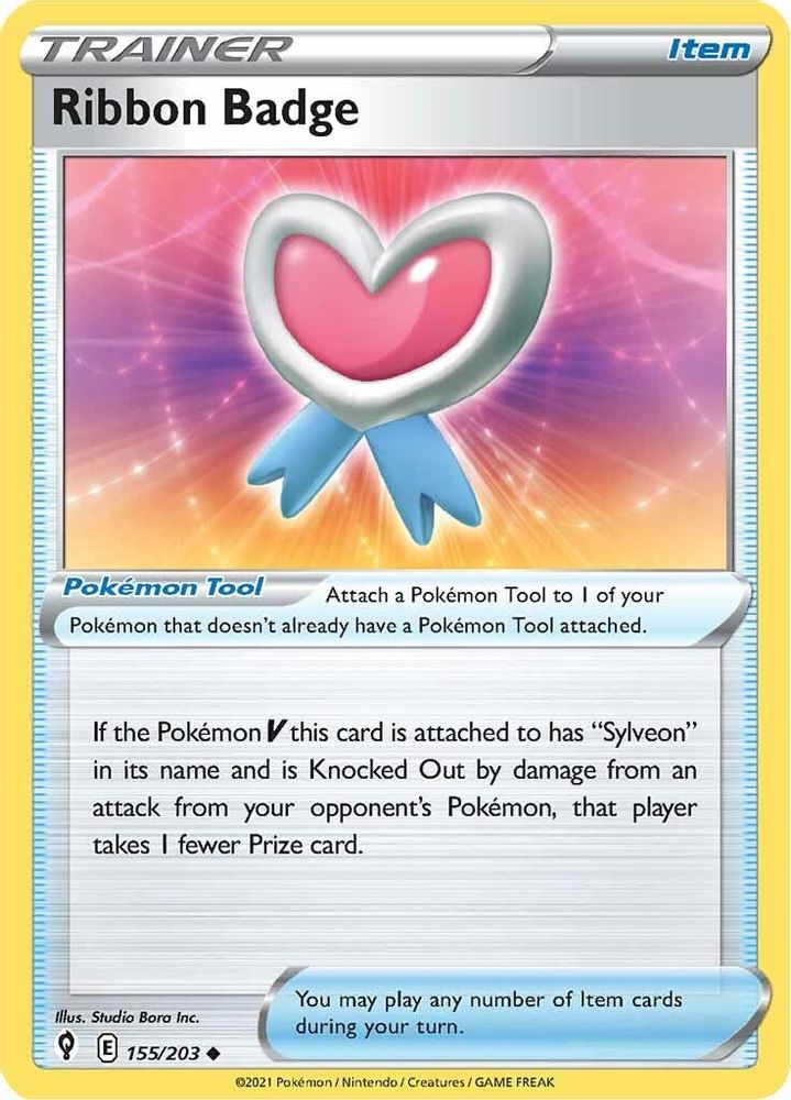 Ribbon Badge 155  - Reverse Holofoil SWSH07 Evolving Skies - Uncommon