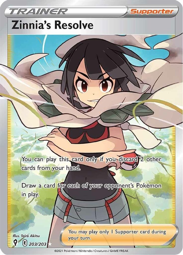 Zinnia's Resolve (Full Art) 203  - Holofoil SWSH07 Evolving Skies - Ultra Rare