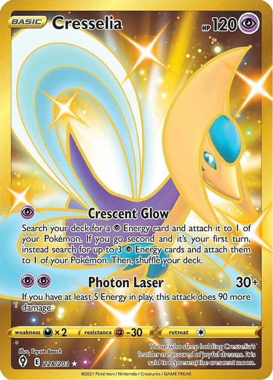 Cresselia (Secret) 228  - Holofoil SWSH07 Evolving Skies - Secret Rare