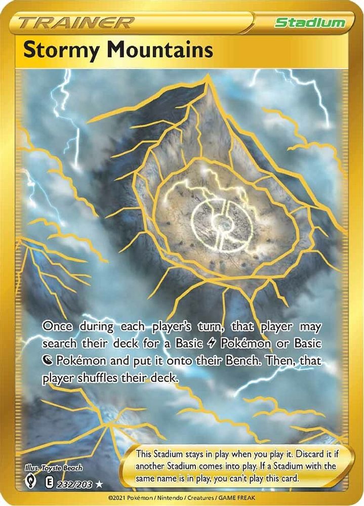 Stormy Mountains (Secret) 232  - Holofoil SWSH07 Evolving Skies - Secret Rare