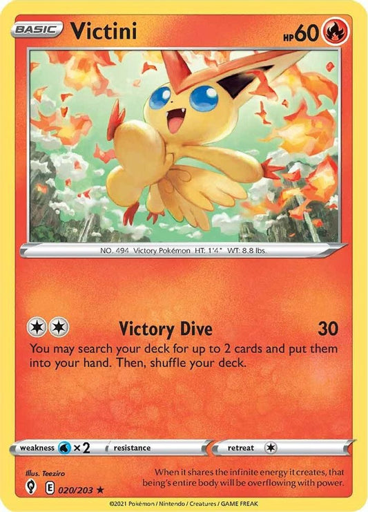 Victini 020  - Holofoil SWSH07 Evolving Skies - Holo Rare