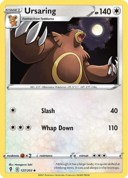 Ursaring 127  - Reverse Holofoil SWSH07 Evolving Skies - Uncommon