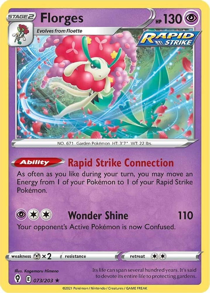 Florges 073  - Reverse Holofoil SWSH07 Evolving Skies - Holo Rare