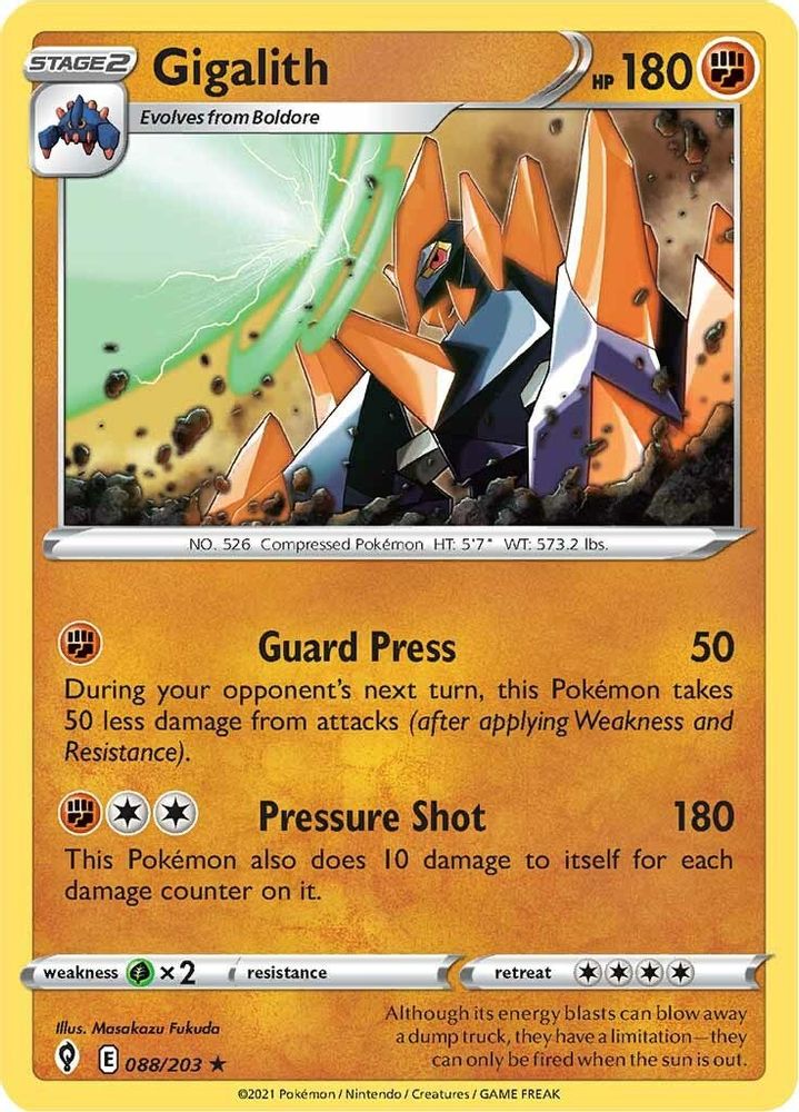Gigalith 088  SWSH07 Evolving Skies - Rare