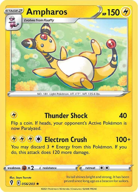 Ampharos 056  - Reverse Holofoil SWSH07 Evolving Skies - Rare
