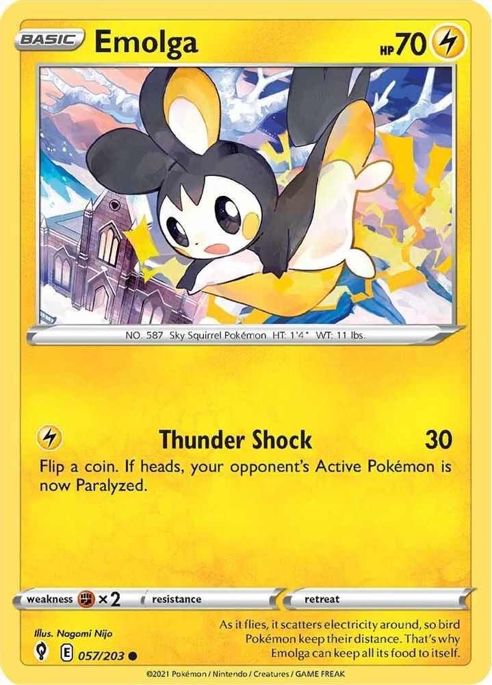 Emolga 057  SWSH07 Evolving Skies - Common