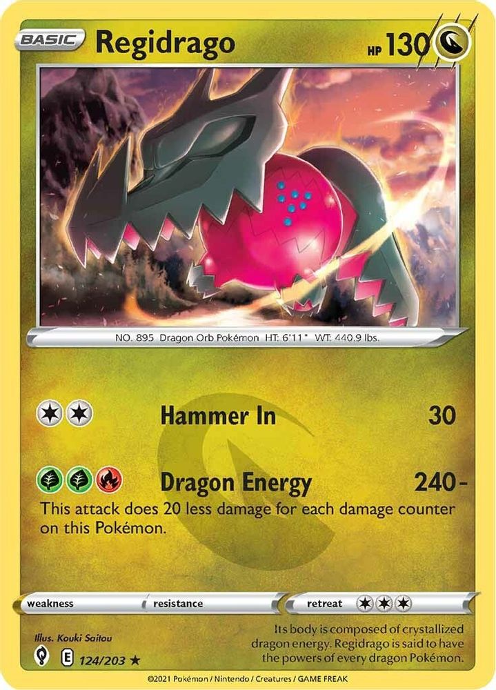 Regidrago 124  - Holofoil SWSH07 Evolving Skies - Holo Rare