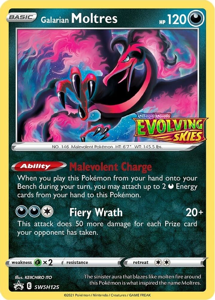 Galarian Moltres (Prerelease) SWSH125  - Holofoil SWSH Sword & Shield Promo Cards - Promo