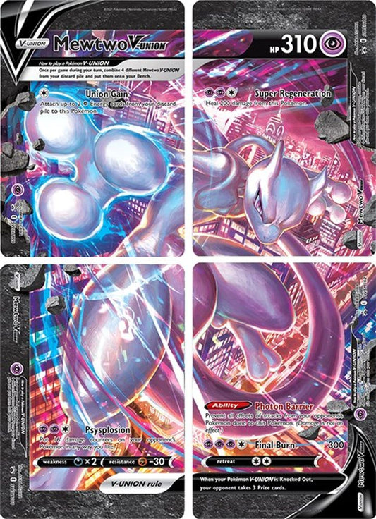 Mewtwo V-UNION [Set of 4]  - Holofoil SWSH Sword & Shield Promo Cards - Promo