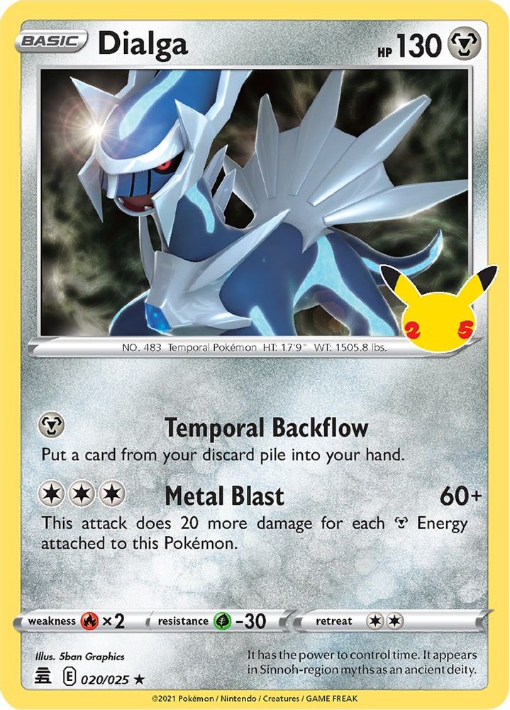 Dialga 020  - Holofoil Celebrations - Holo Rare