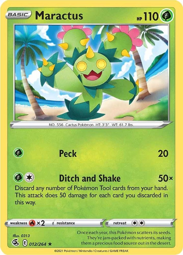 Maractus 012  - Reverse Holofoil SWSH08 Fusion Strike - Rare