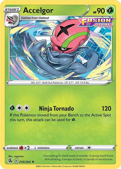 Accelgor 014  - Reverse Holofoil SWSH08 Fusion Strike - Rare