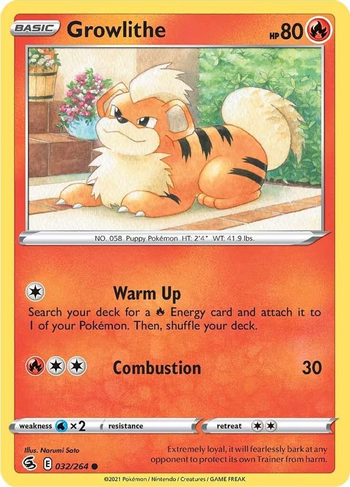 Growlithe 032  SWSH08 Fusion Strike - Common