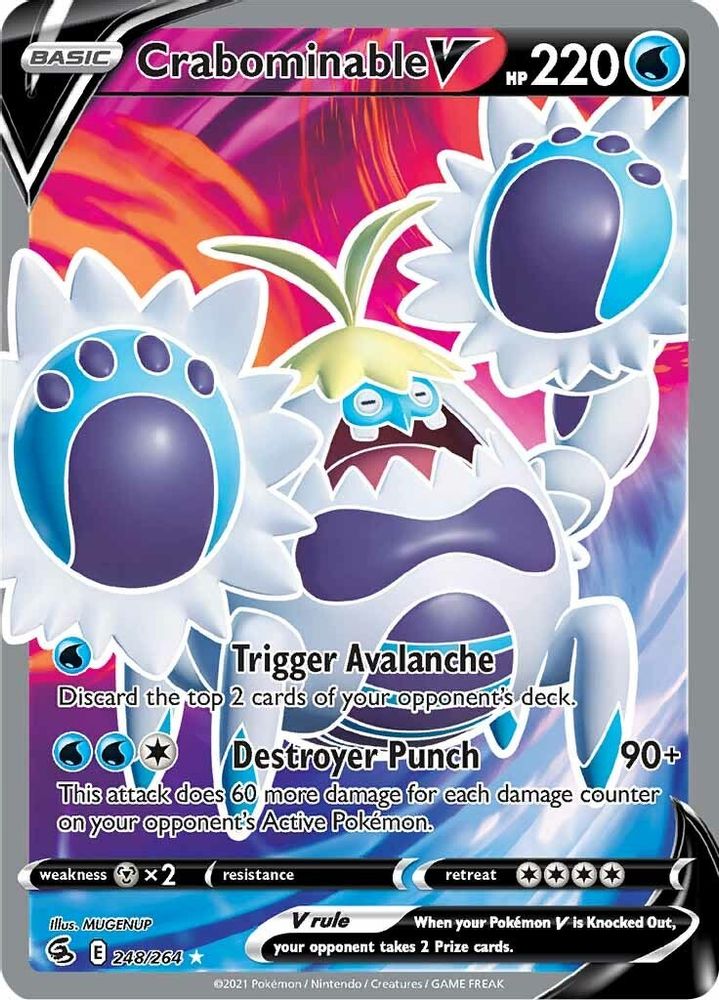 Crabominable V (Full Art) 248  - Holofoil SWSH08 Fusion Strike - Ultra Rare