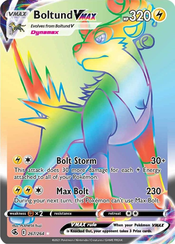Boltund VMAX (Secret) 267  - Holofoil SWSH08 Fusion Strike - Secret Rare