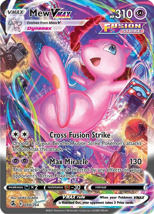 Mew VMAX (Alternate Art Secret) 269  - Holofoil SWSH08 Fusion Strike - Secret Rare