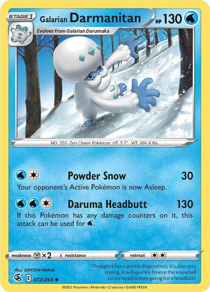 Galarian Darmanitan 072  SWSH08 Fusion Strike - Uncommon