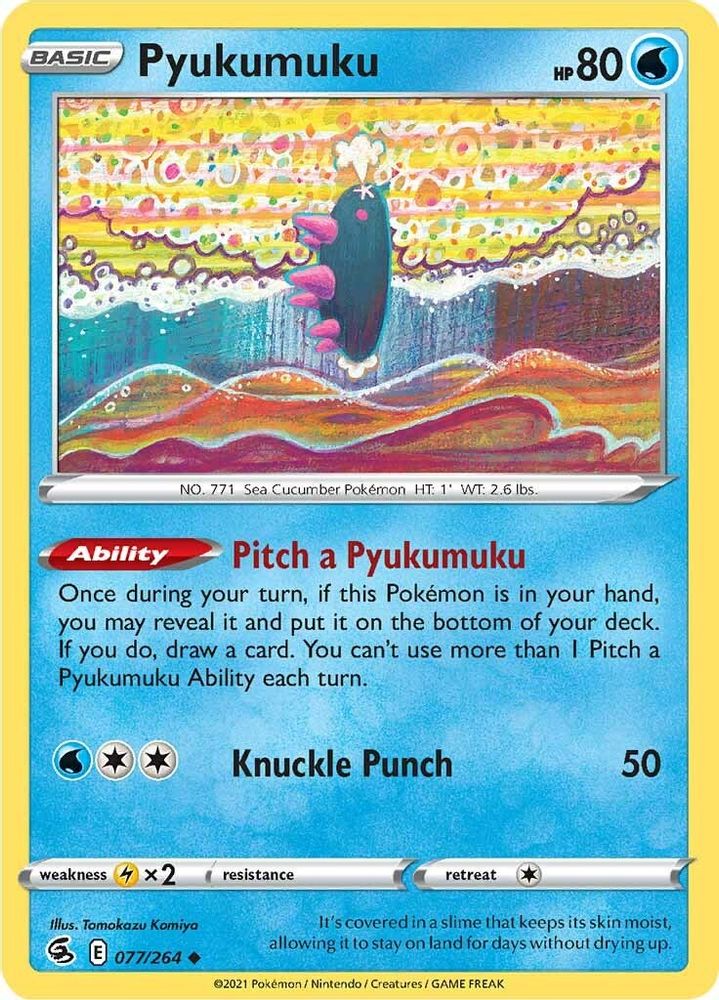 Pyukumuku 077  SWSH08 Fusion Strike - Uncommon