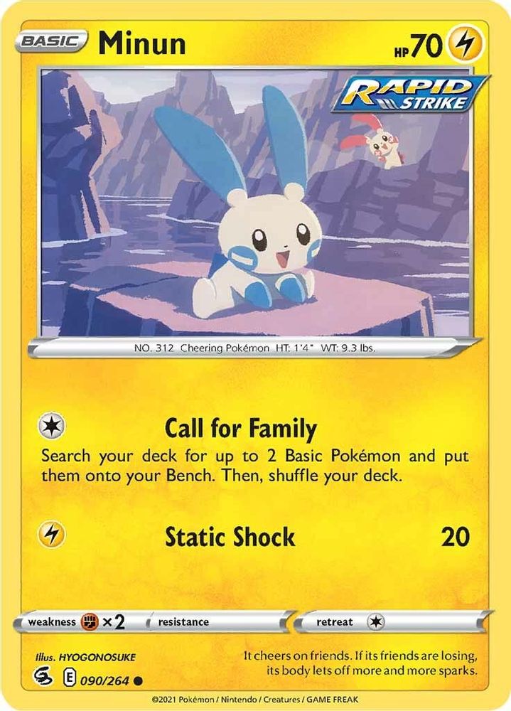 Minun 090  SWSH08 Fusion Strike - Common