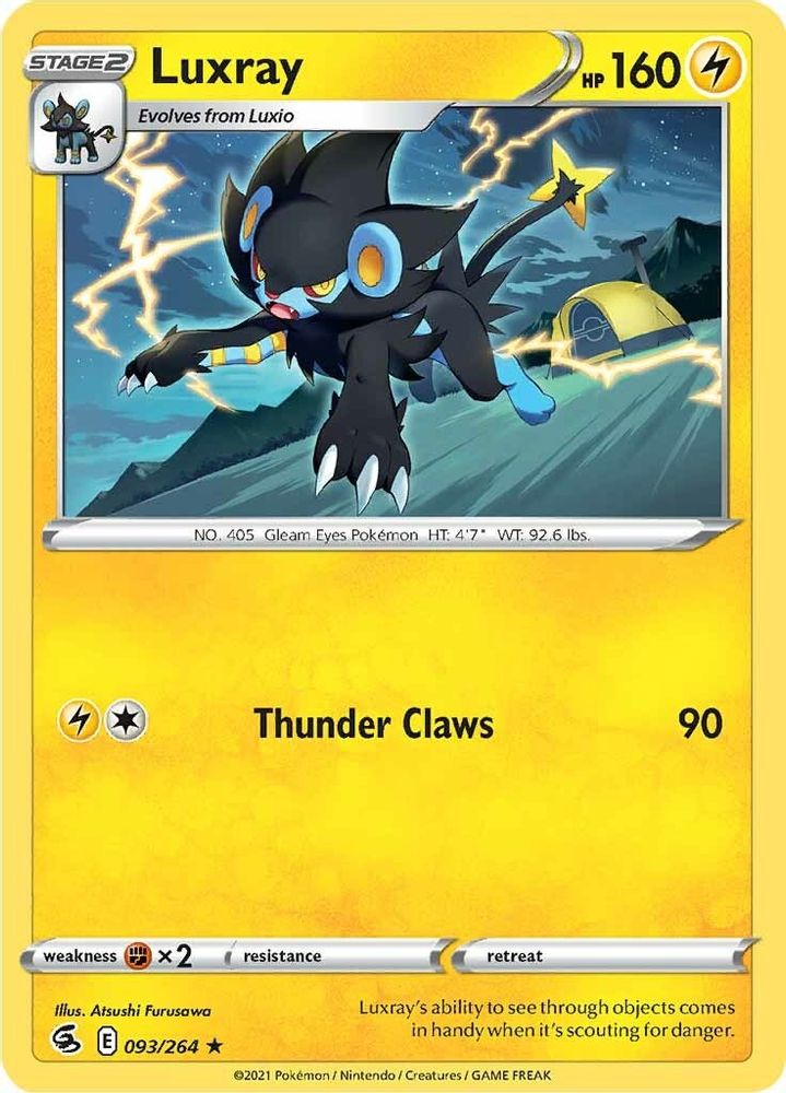 Luxray 093  - Reverse Holofoil SWSH08 Fusion Strike - Rare