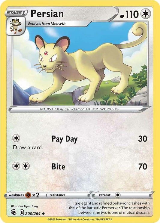 Persian 200  SWSH08 Fusion Strike - Uncommon
