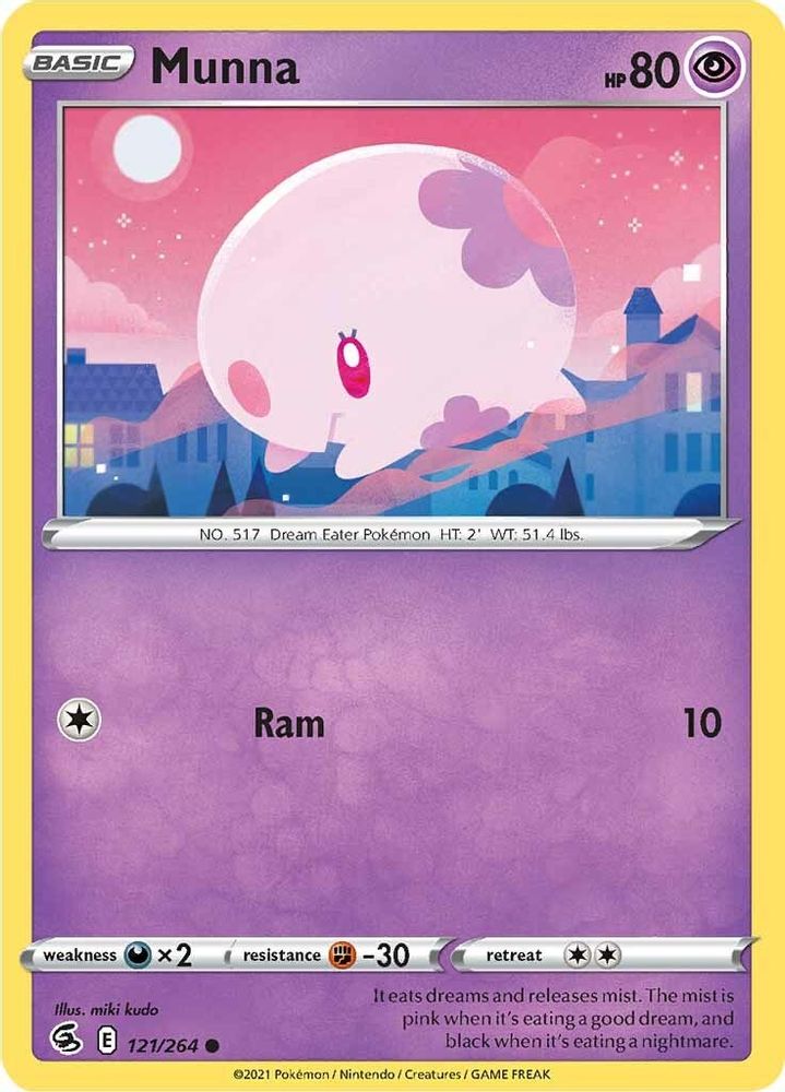 Munna 121  - Reverse Holofoil SWSH08 Fusion Strike - Common