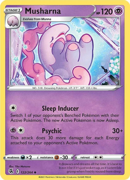 Musharna 122  - Reverse Holofoil SWSH08 Fusion Strike - Uncommon