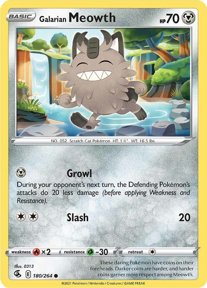 Galarian Meowth 180  SWSH08 Fusion Strike - Common