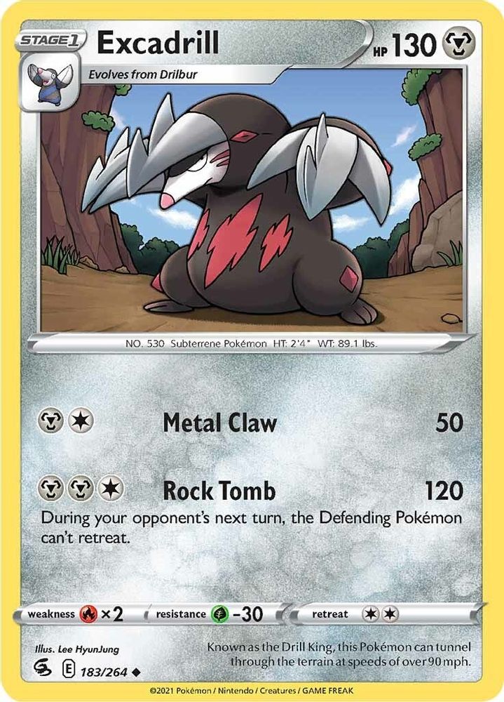 Excadrill 183  SWSH08 Fusion Strike - Uncommon