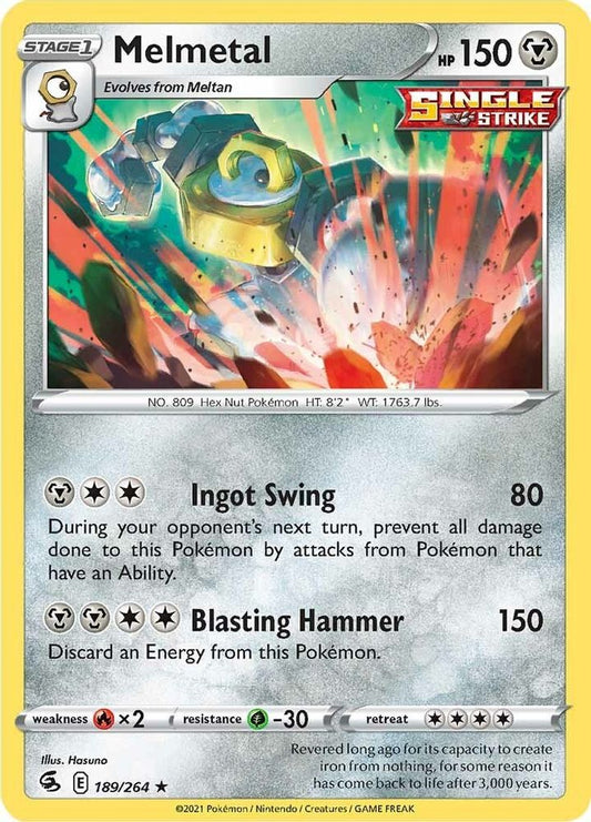 Melmetal 189  - Holofoil SWSH08 Fusion Strike - Holo Rare