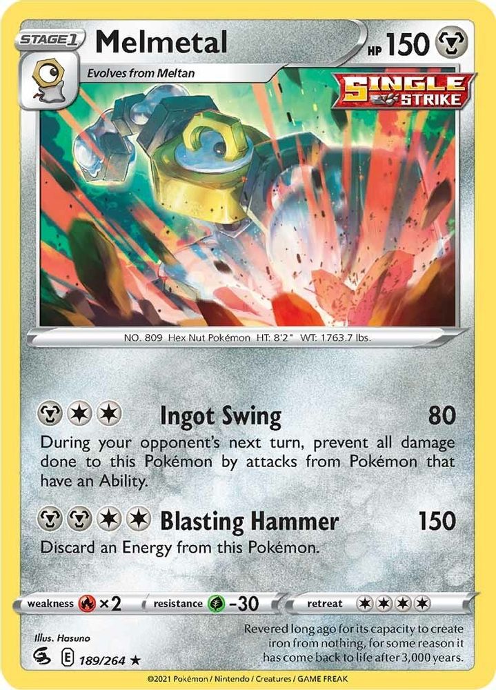 Melmetal 189  - Reverse Holofoil SWSH08 Fusion Strike - Holo Rare
