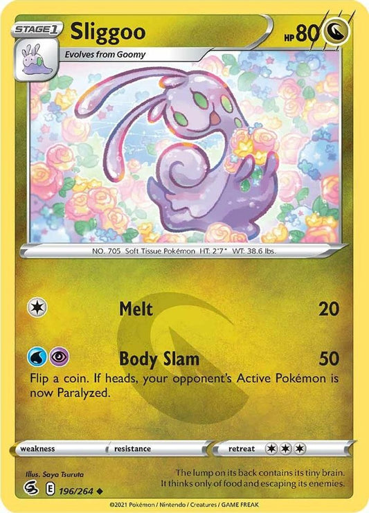 Sliggoo 196  - Reverse Holofoil SWSH08 Fusion Strike - Uncommon