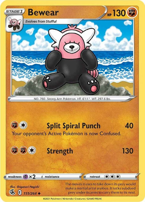 Bewear 151  - Reverse Holofoil SWSH08 Fusion Strike - Uncommon