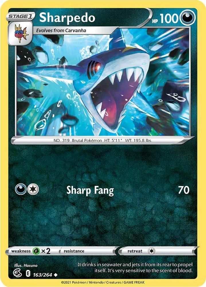 Sharpedo 163  SWSH08 Fusion Strike - Uncommon