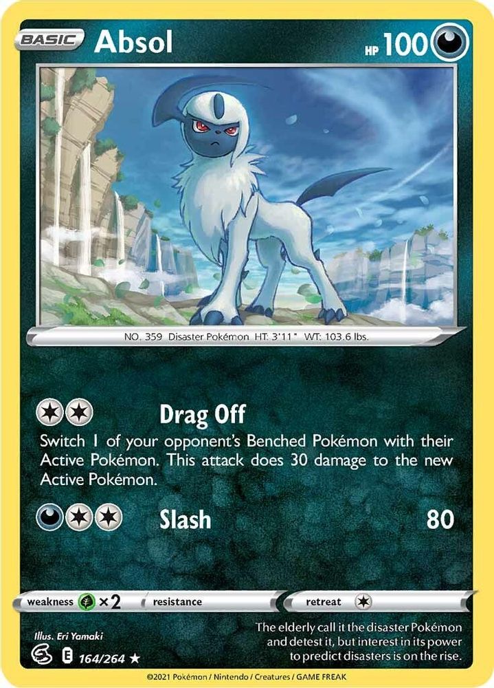 Absol 164  - Reverse Holofoil SWSH08 Fusion Strike - Rare