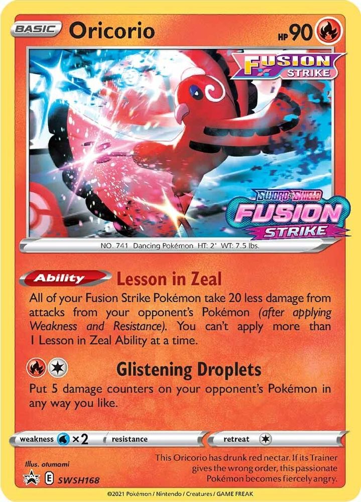 Oricorio (Prerelease) SWSH168  - Holofoil SWSH Sword & Shield Promo Cards - Promo