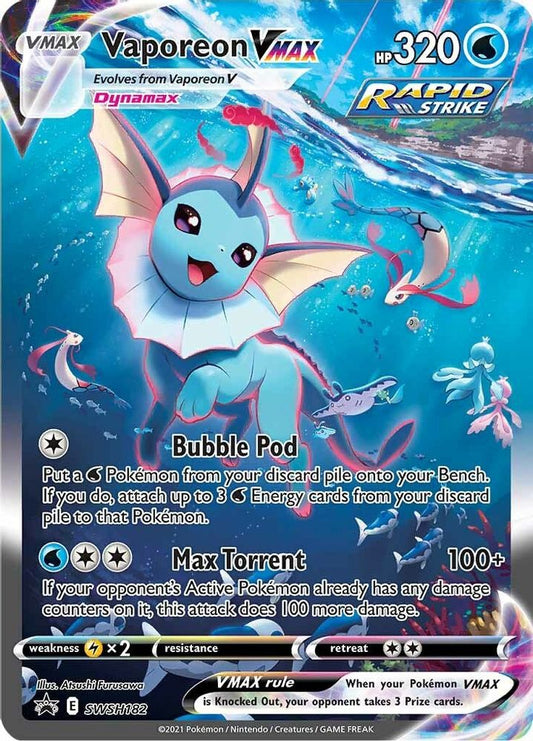 Vaporeon VMAX SWSH182  - Holofoil SWSH Sword & Shield Promo Cards - Promo