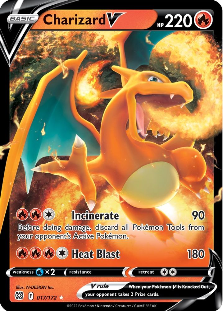 Charizard V 017  - Holofoil SWSH09 Brilliant Stars - Ultra Rare
