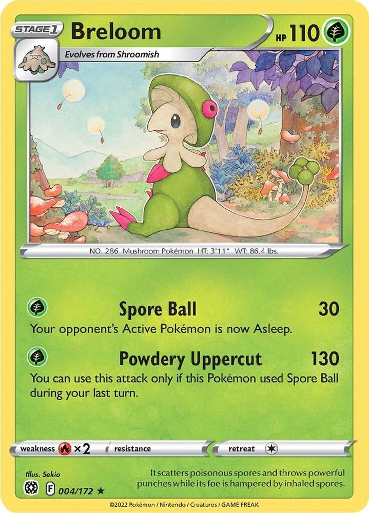 Breloom 004  - Reverse Holofoil SWSH09 Brilliant Stars - Rare
