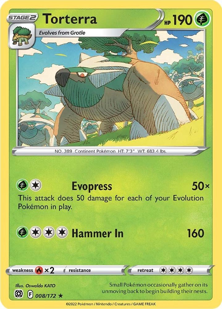 Torterra 008  - Holofoil SWSH09 Brilliant Stars - Holo Rare