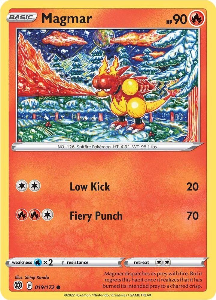 Magmar 019  - Reverse Holofoil SWSH09 Brilliant Stars - Common