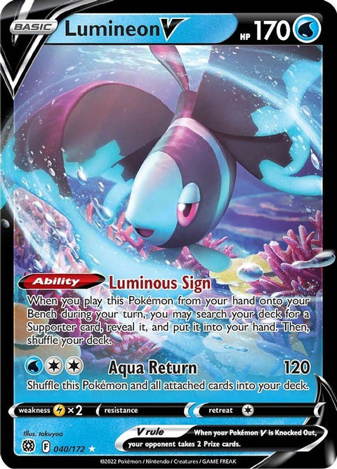 Lumineon V 040  - Holofoil SWSH09 Brilliant Stars - Ultra Rare