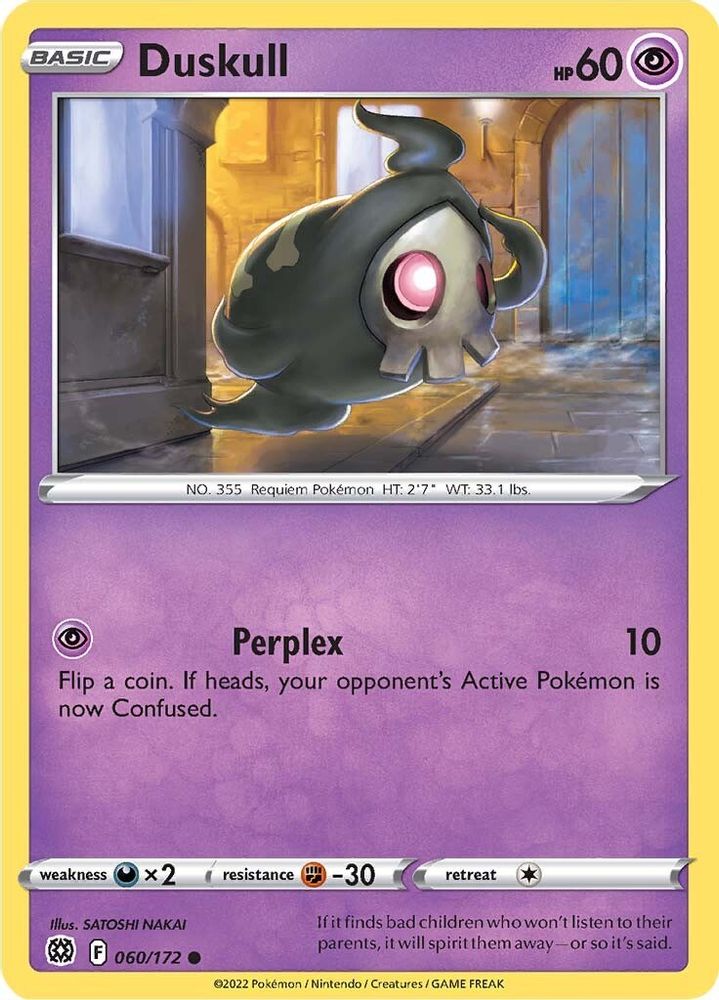 Duskull 060  - Reverse Holofoil SWSH09 Brilliant Stars - Common