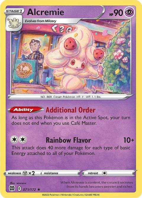 Alcremie 071  - Reverse Holofoil SWSH09 Brilliant Stars - Rare