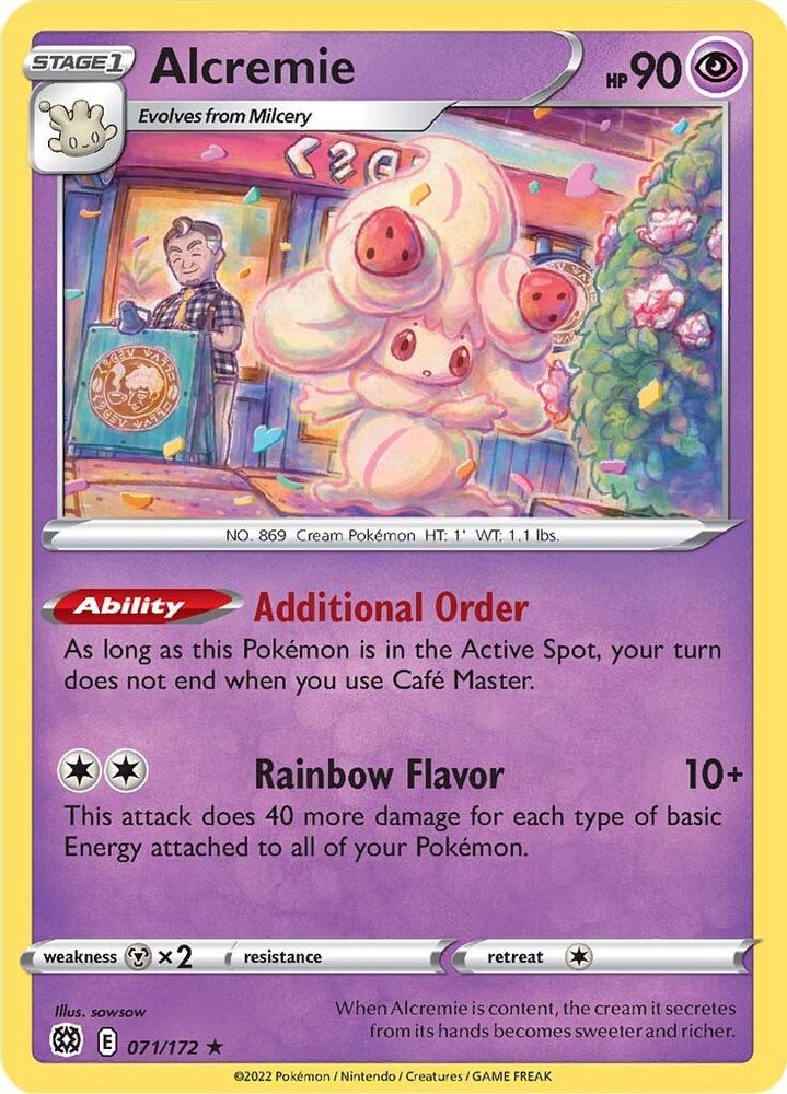 Alcremie 071  - Reverse Holofoil SWSH09 Brilliant Stars - Rare
