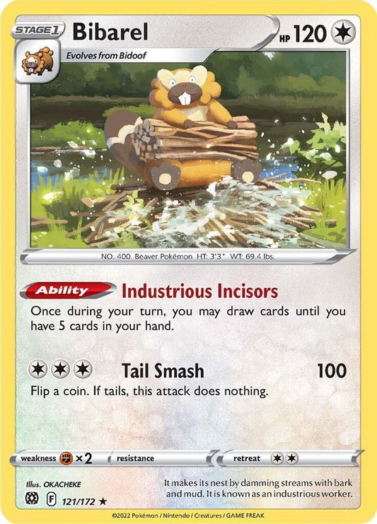 Bibarel 121  - Holofoil SWSH09 Brilliant Stars - Holo Rare