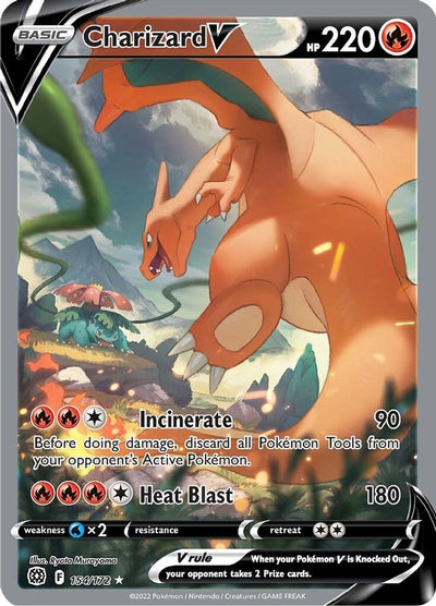 Charizard V (Alternate Full Art) 154  - Holofoil SWSH09 Brilliant Stars - Ultra Rare